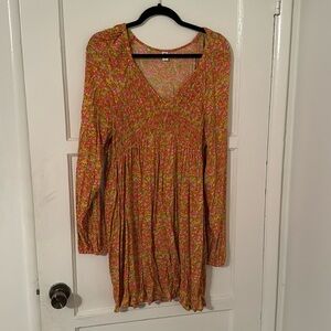 BP neon smocked dress